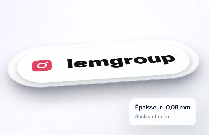 Configurateur de sticker réseaux sociaux avec rendu 3D