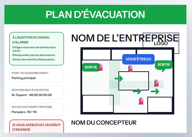 Configurateur de plan d’évacuation personnalisé